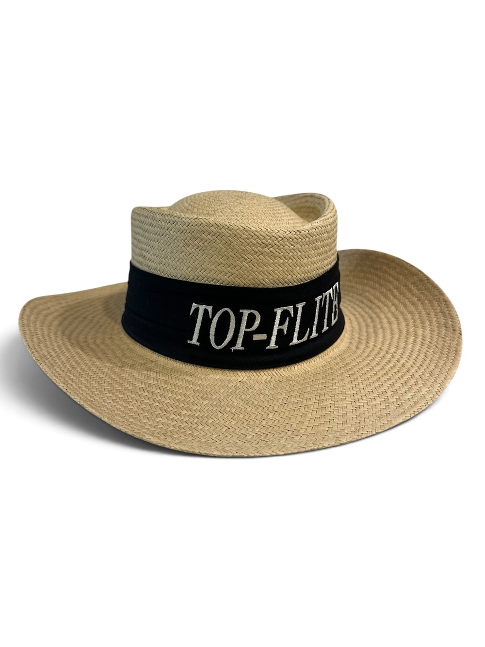Vintage Top-Flite Golf Straw Hat Unihat Texace Made USA Wide Brim